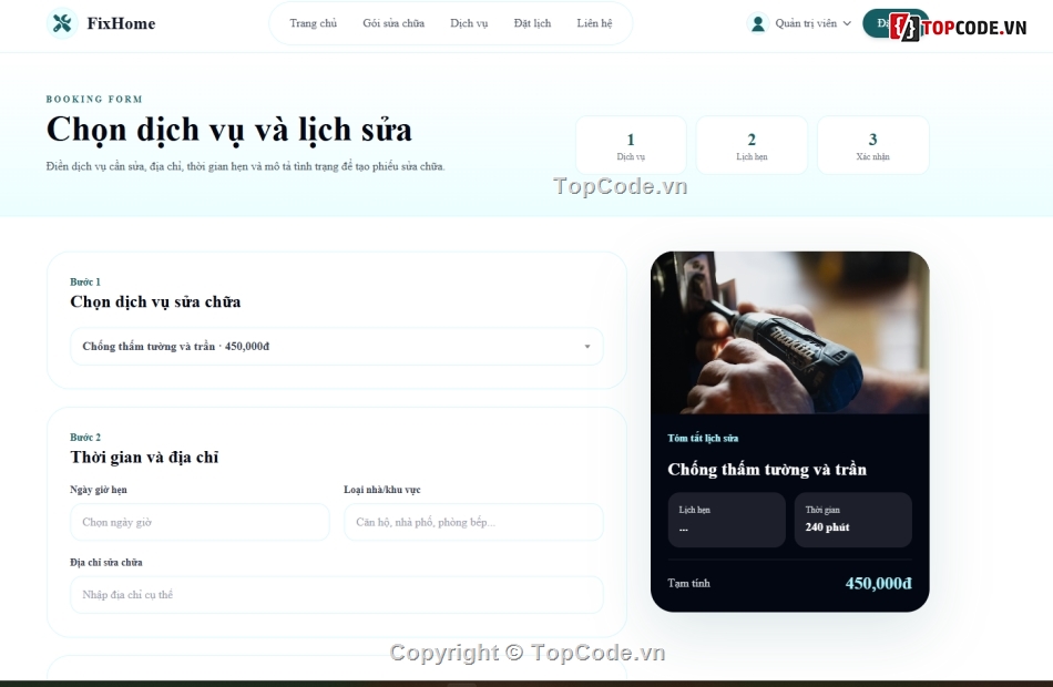 Website sửa chữa,Web sửa chữa,đặt lịch